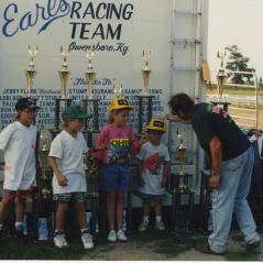 Posing with hardware at the end of another successful race weekend. (Nicky in the green hat.) - Photo: Hayden Family Collection