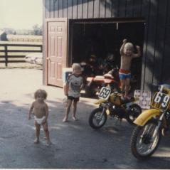 The Hayden boys chomping at the bit to leave for another race. (Nicky standing on the seat.) - Photo: Hayden Family Collection
