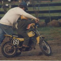 Earl teaching Nick how to use a clutch for the step up from PW50s. - Photo: Hayden Family Collection