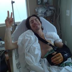 Post-arthroscopic shoulder surgery. - Photo: Nicky Hayden
