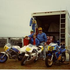 Ready for another big race weekend. Nicky's in the red sweatshirt. - Photo: Hayden Family Collection
