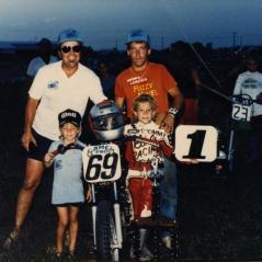 Nicky helps Tommy celebrate an early #1 plate. - Photo: Hayden Family Collection