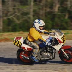 One of Nick's first races on the asphalt. He's wearing the yellow T-shirt indicating his rookie status. - Photo: Hayden Family Collection