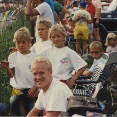 Nicky and Tommy pose with Chris Carr. - Photo: Hayden Family Collection